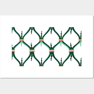 Geometric mint bronze diamond design Posters and Art